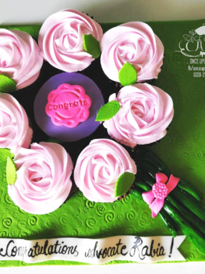 Pink Rose Cupcakes Bouquet (Min. 7 / Bouquet)
