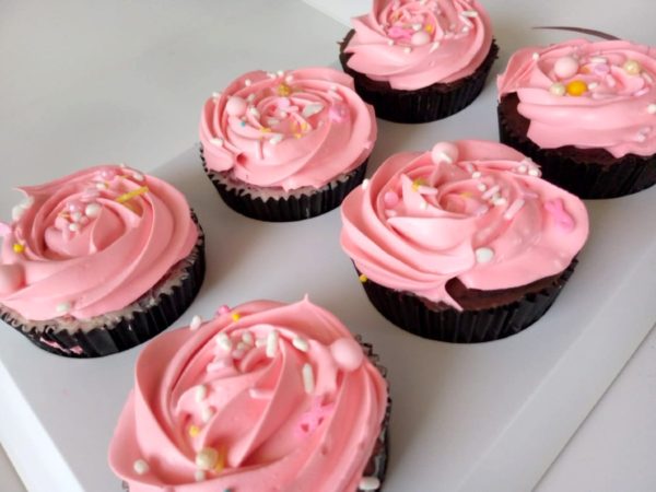 Pink Rose Swirl Cupcakes (Min. Qty: 6)