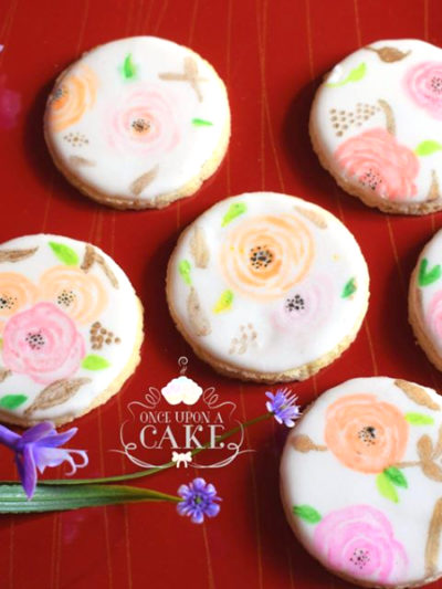 Hand Painted Flower Cookies (Min. Qty: 6)