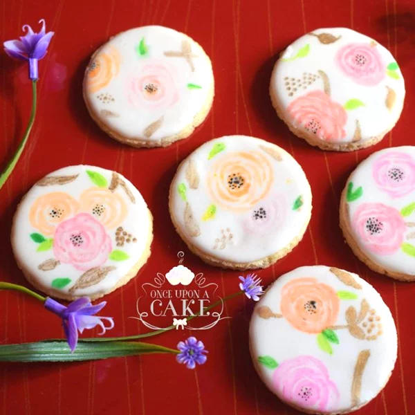 Hand Painted Flower Cookies (Min. Qty: 6)