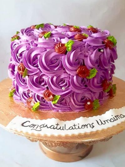 Purple Rose Swirl Cake