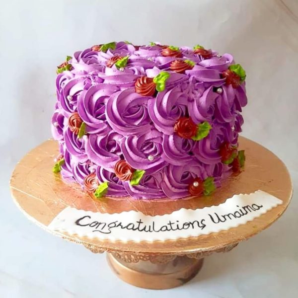 Purple Rose Swirl Cake