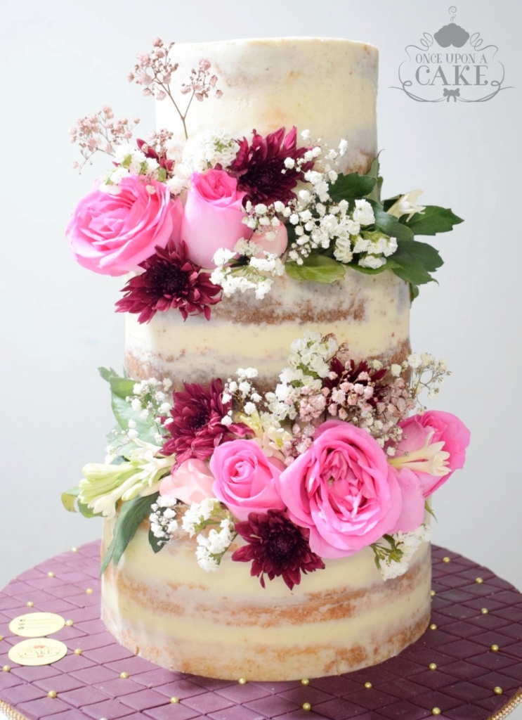 Savor Freshly Baked Naked Floral Cake » Ouac