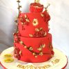 Shades Of Red Wedding Cake
