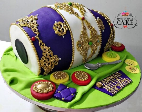 Dholki Cake - Purple & White