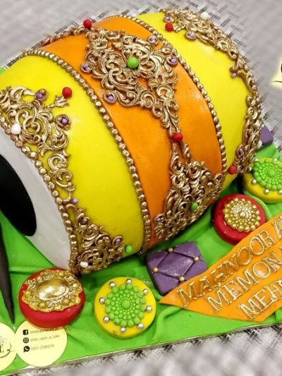 Dholki Cake - Orange & Yellow