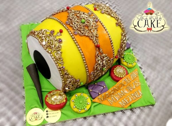 Dholki Cake - Orange & Yellow