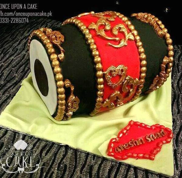 Dholki Cake - Red & Black