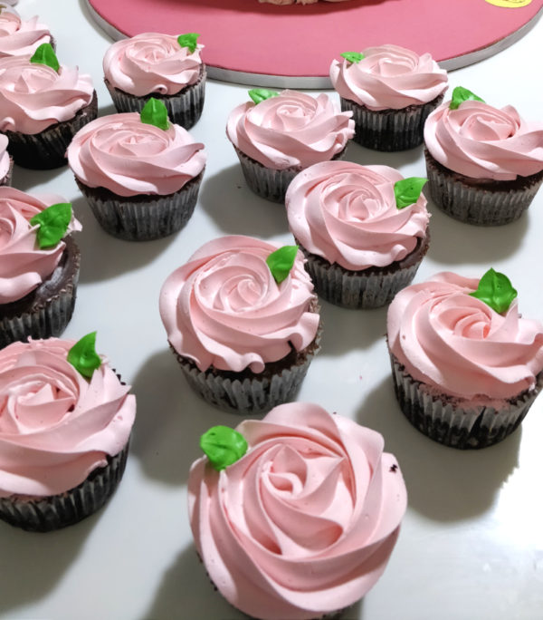 Pink Rose Swirl Cupcakes (Min. Qty: 6)