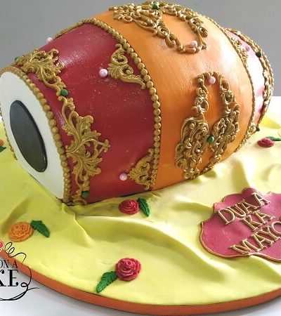 Dholki Cake - Red & Orange