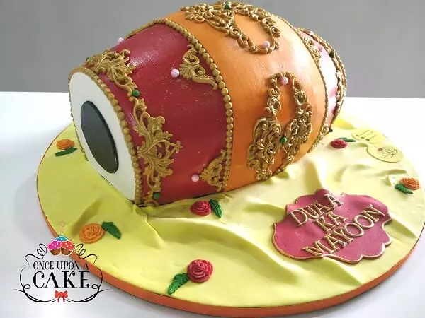 Dholki Cake - Red & Orange