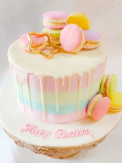 Rainbow Macaron Cake