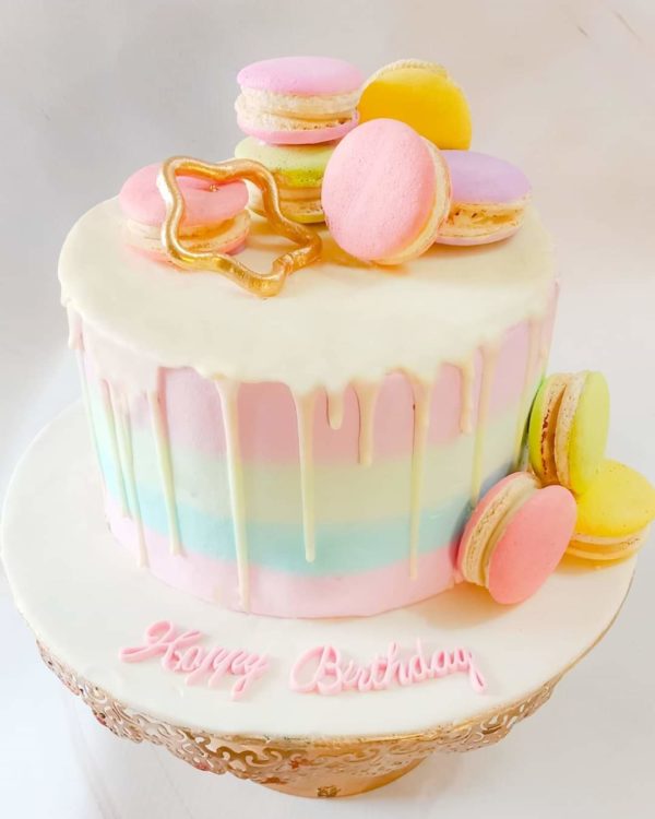 Rainbow Macaron Cake