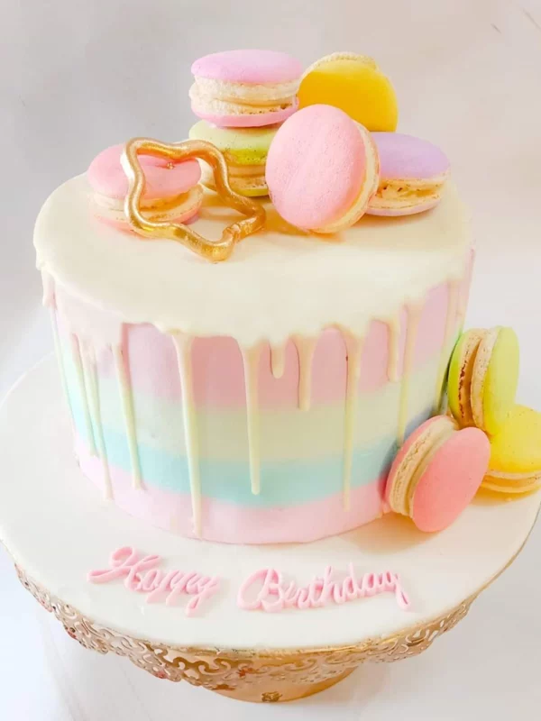 Rainbow Macaron Cake