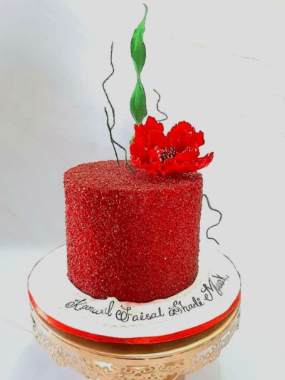 Red Glitter Cake