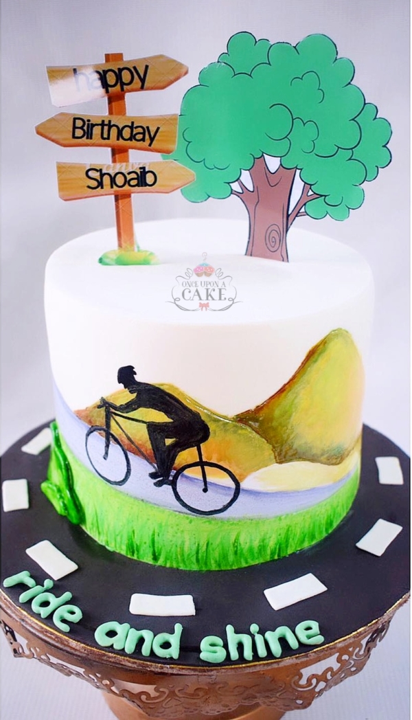 Handpainted Bicycle Cake