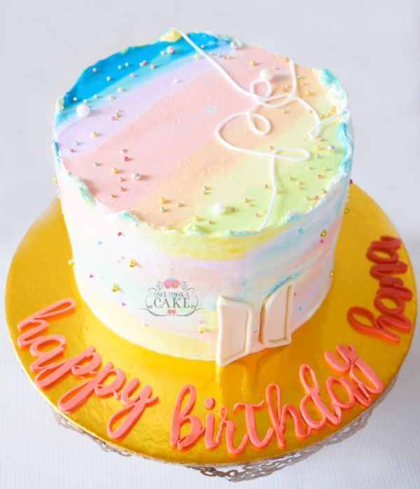 BTS Rainbow Cream Cake