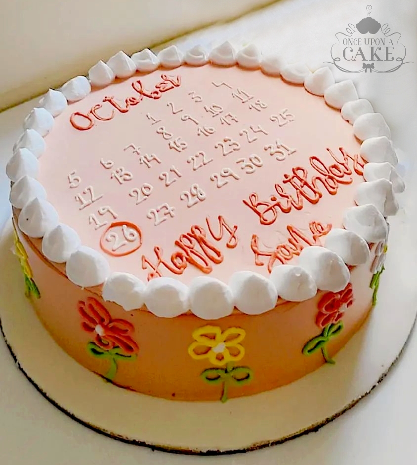 Minimalist Calendar Date Cake