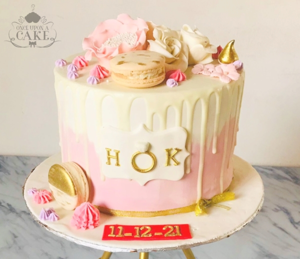 Pastel Themed Engagement Cake