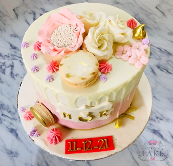 Pastel Themed Engagement Cake